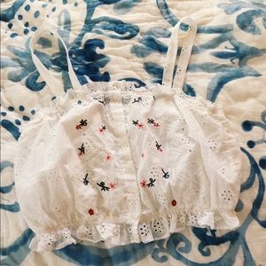 Forever 21 Floral Embroidered Crop Top